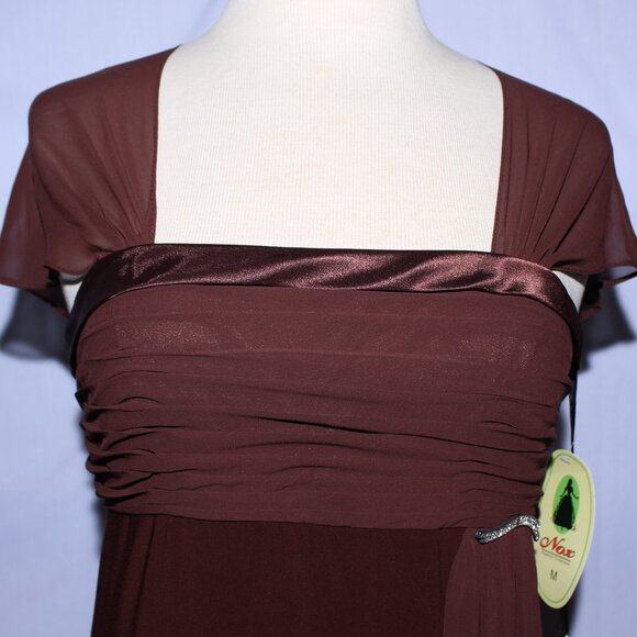 NoxAnabel #2015 Stretch Jersey Formal or Bridesmaid Dress-Size M-BROWN-NWT - Picture 4 of 6